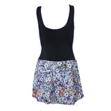 Floral Orange Skirted Swimsuits