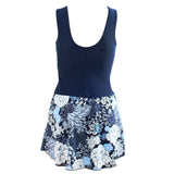 Floral Orange Skirted Swimsuits