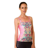 Woman Top Pink floral Gym Workout