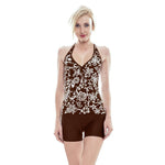 Peacock pattern Tankini Two Piece
