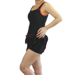 Swimwear sleeves with Skirt Black