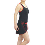 Swimwear sleeves with Skirt Black