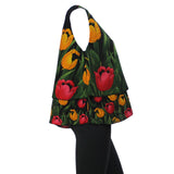 Top Casual Orange Flower Blouse Sleeveless