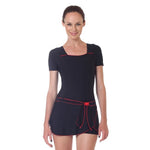 Swimwear sleeves with Skirt Black