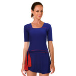 Swimwear sleeves with Skirt Black