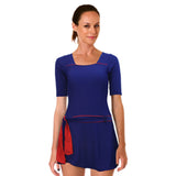 Swimwear sleeves with Skirt Black