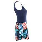 Floral Orange Skirted Swimsuits