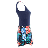 Floral Blue Skirted Swimsuits
