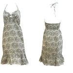 Dress Rayon Purple Halter Batik Pattern