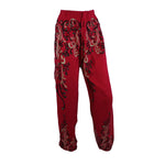 Alladin Ladies Red Pants With Yellow floral