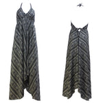 Black Summer Dress Maxi with Flower Pattern