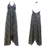 Black Summer Dress Maxi with Flower Pattern