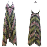 Black Summer Dress Maxi with Flower Pattern