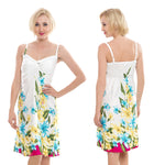 Dress Rayon White Halter Floral