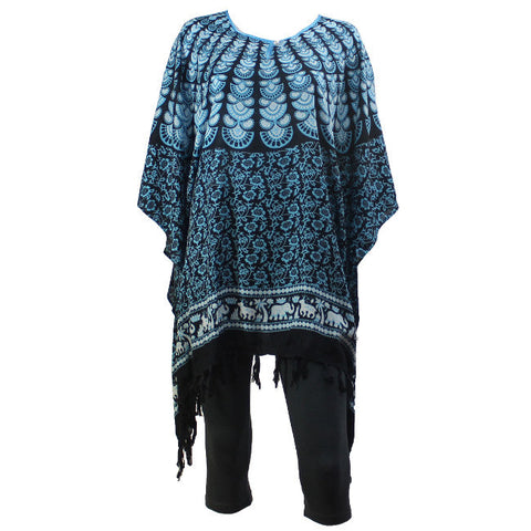 Batwing Blue Blouse Summer Beach