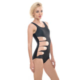 One Piece Swimsuit Black Hand Printing
